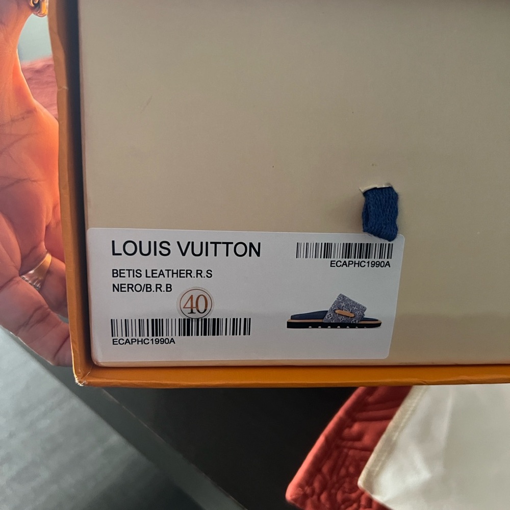 Louis Vuitton Blue and Tan Sandals - Picture 5 of 5